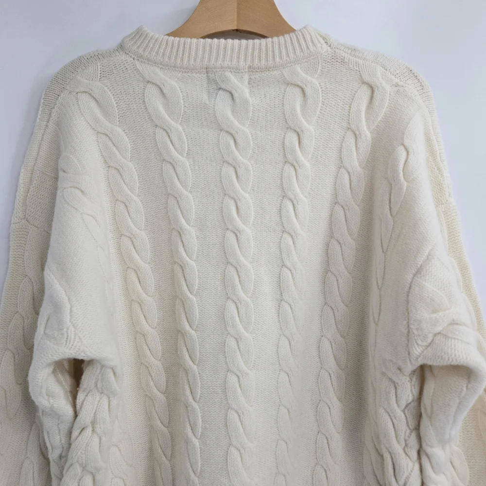Sundays Sweater Cream Cable Net 100%‎ Wool